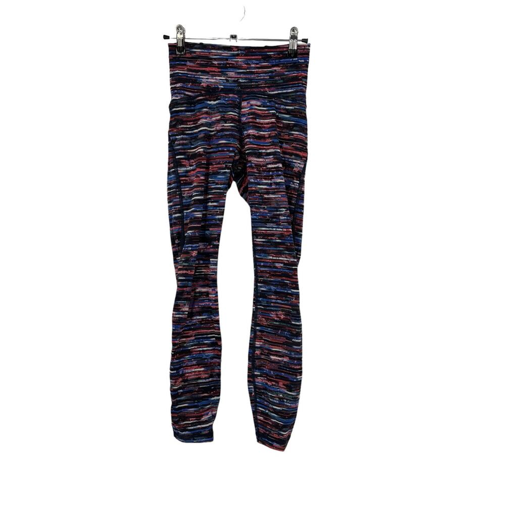 Lululemon Leggings Womens 4 Fast & Free Tight Hinshu Alpine White Multi